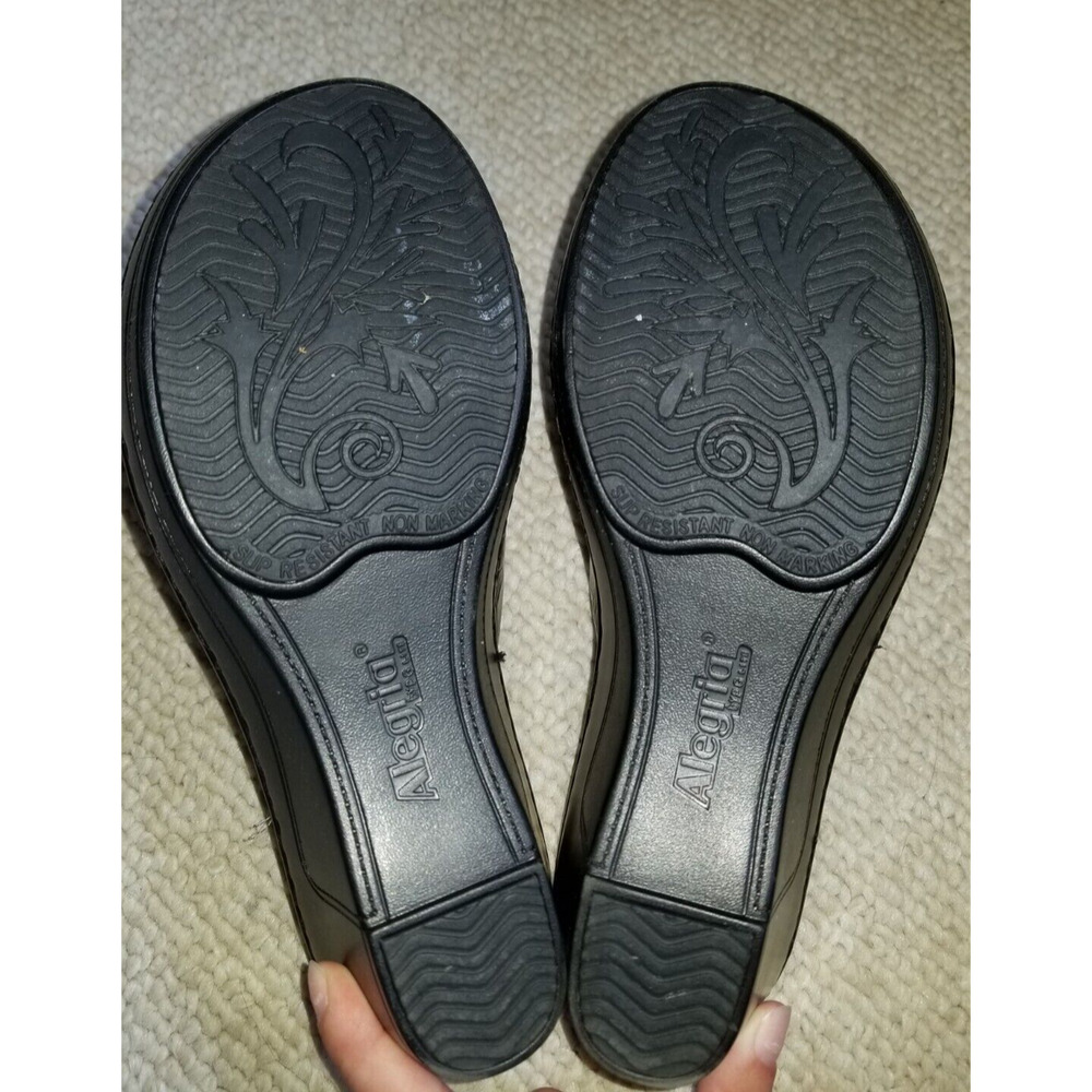 NWOB Womens Sandals-ALEGRIA-black leather "Lana Cowgirl Tar Wedge"-35 (5/5.5 US) - Picture 3 of 5